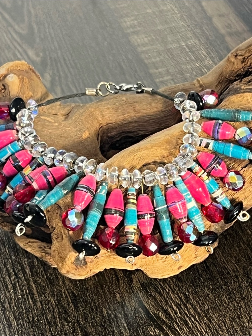 Vintage Ankle Bracelet Multicolor Paper Clay Beads with Buddha Charm Boho Y2k